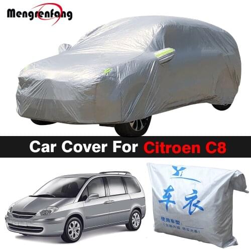 Full Car Cover MPV Outdoor Anti-UV Sun Shade Rain Snow Ice Protection Cover Dust Proof For Citroen C8 2004-2012
