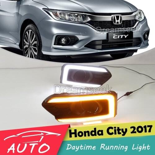 DRL For Honda City 2017 2018 2019 LED Car Daytime Running Light Waterproof Driving Fog Day Lamp Daylight With Turn Signal