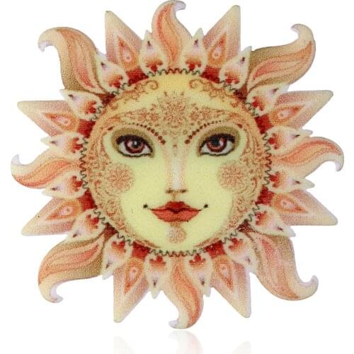 HOT mix 1PC Shirt Cute Cartoon brooch Acrylic Badge Pins Bag Packbag Decoration Sun Moon Animal Bird Cat Brooch Broch