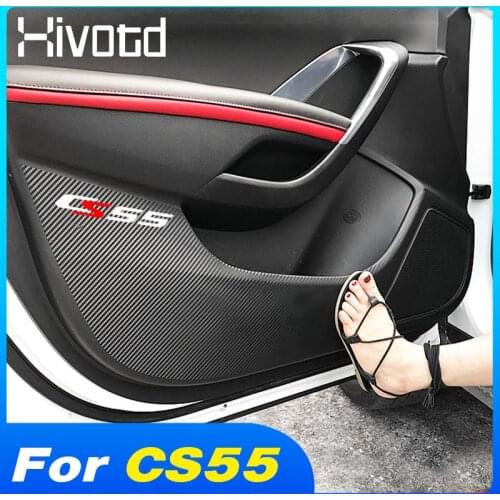 Hivotd Door Anti-Kick Sticker PU Leather Protection Accessories Storage Box Cover Anti-Scratch Parts For Changan CS55 2017-2020