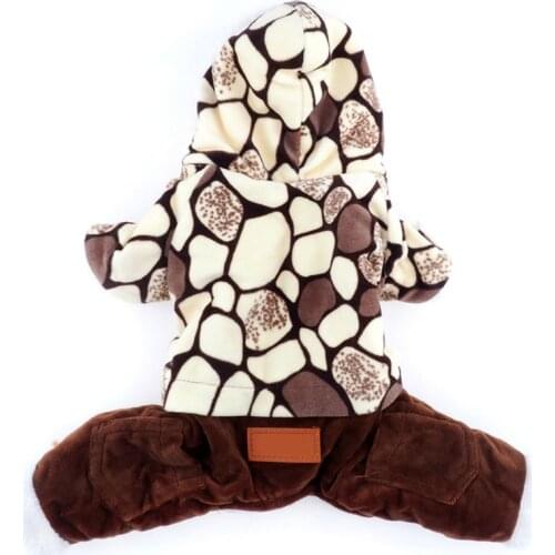 Pet Autumn Winter Coats Warm Thickened Fleece Jumpsuits Cotton Hoodies For Puppy Leopard Print Jacket For Chihuahua