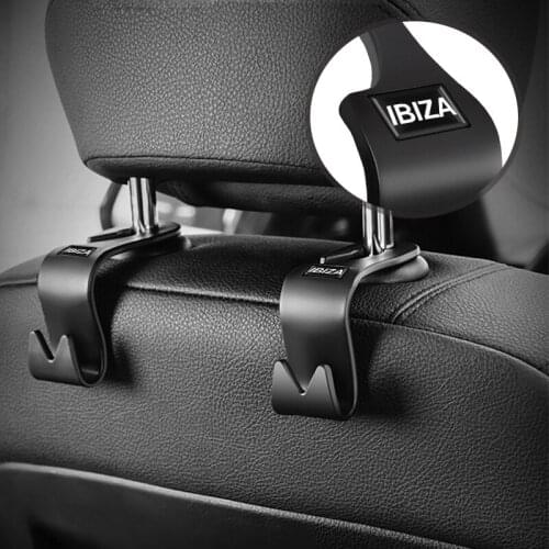 2pcs Creative Car Seat Truck Coat Back Hooks Organizer Universal Headrest For Seat IBIZA 2005-2019 Car Accessories