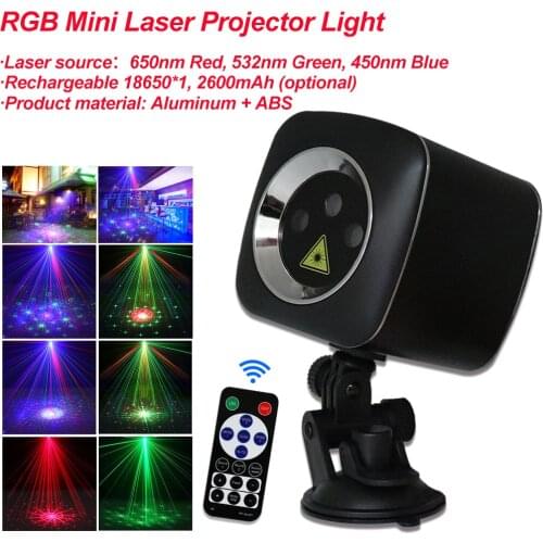 RGB Mini Laser Projector Light 32 Patterns DJ Disco Light Music RGB Stage Lighting DMX Effect Lamp for Christmas KTV Home Party