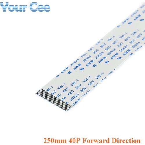 5pcs 250mm Length 40 Pins 0.5mm Pitch FFC FPC Ribbon Flat Cable Forward Direction For TTL Flex For Camera Touchpad Mouse Pad