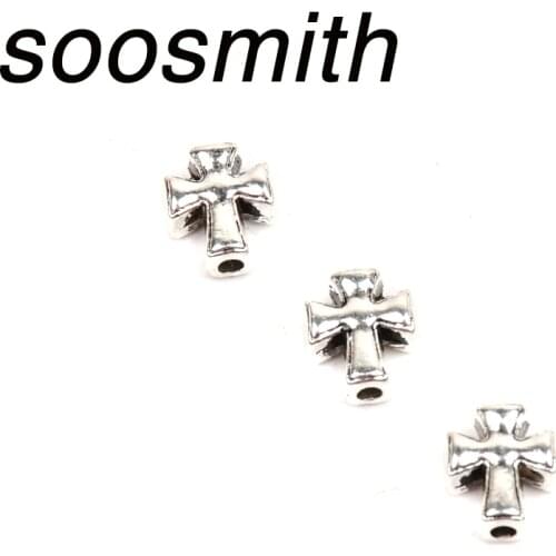 Cross Shaped Tibetan Silver Alloy Metal Beads Loose Spacer Beads For Jewelry Making Findings Diy Accessories Wholesale
