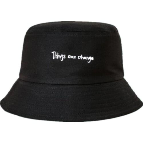 LDSLYJR 2021 letter embroidery cotton Bucket Hat Fisherman Hat outdoor travel hat Sun Cap Hatfor Men and Women 171