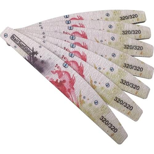 New 5Pcs Nail File Flower Printed Nail buffer Block Colorful Lime 320/320 Washable thick Sandpaper Files Boat Design