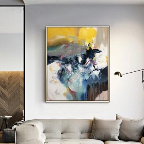 Hand Painted Modern Landscape Oil Painting Wall Decor White Birches Abstract Oil Painting On Canvas For Living Room Hotel Decor