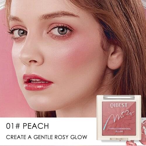 9g 5 Colors QIBEST Blush Makeup Power Mineral Powder Red Rouge Lasting Natural Cream Cheek Tint Pink Blush Cosmetic Power