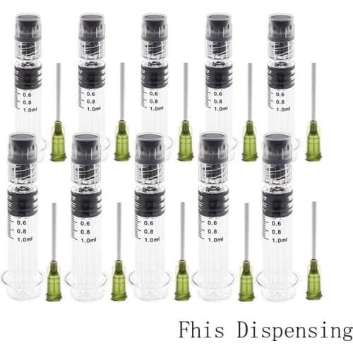 1ml Borosilicate Glass Luer Lock Syringe Capacity Reusable Heat Resistant Tube 14G Needles Pack of 5