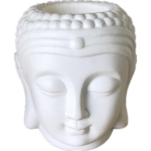 3D Buddha Planter Vase Making Silicone Pot Molds Handmade Concrete Clay Mould DIY Resin Cement Candlestick Mold