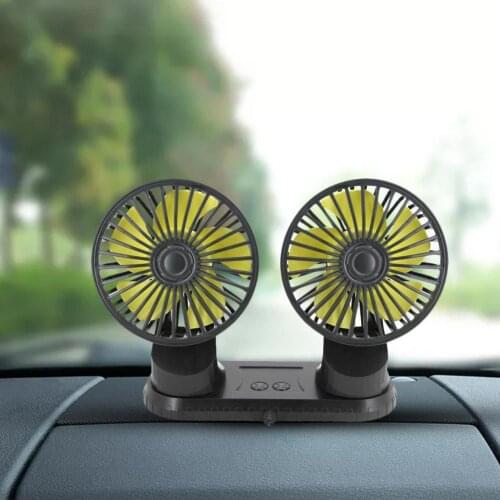 Universal Mini Car Fan Cooler Air Usb 12V/24V Ventilador Cooling Dual Head 3 Speed Levles Adjustable Auto Low Noise Strong Wind