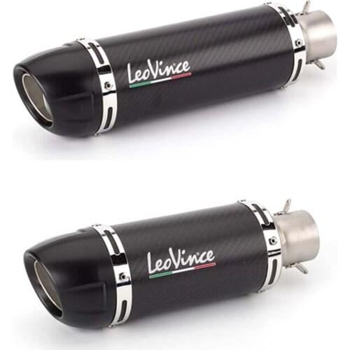 E-Mark Universal Motorcycle Real Carbon Fiber Slip On Exhaust Muffler Pipe Escape with DB Killer for Most Motorcycle Leovince