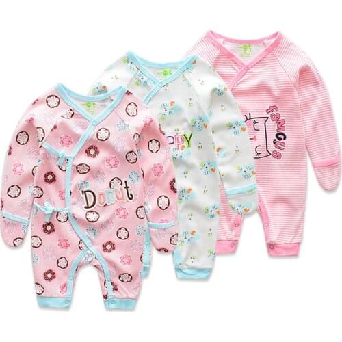 2021 Spring New Style Easy Change Side Snaps Unisex Baby Long Sleeve Prevent Scratching Bodysuits