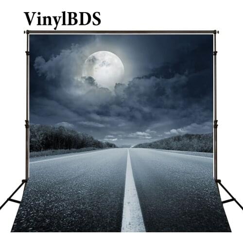 VinylBDS christmas backdrops photography road night moon cloud backgrounds for photo shoot for baby