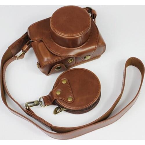 Vintage Pu Leather Camera Case For Fujifilm X-E4 Camera bag Open Battery Design +Strap +Min Battery Case