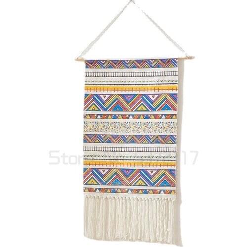 Room layout hanging cloth Nordic style famous hotel decoration woven tapestry dormitory transformation tassel wall hanging