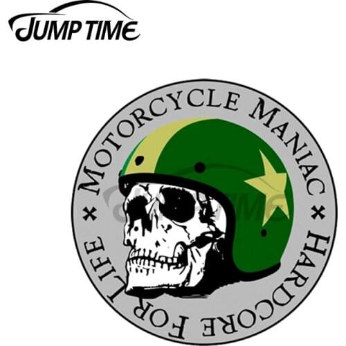 Jump Time 13 x 13cm For Motorcycle Maniac Skull Creative Car Sticker Bumper Window Decal Suitable for All Types of Vehicles