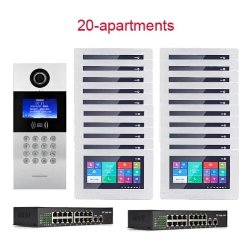 Top quality HD TCP/IP digital video intercom doorbell touch screen residential intelligent electronic access control system 1V20