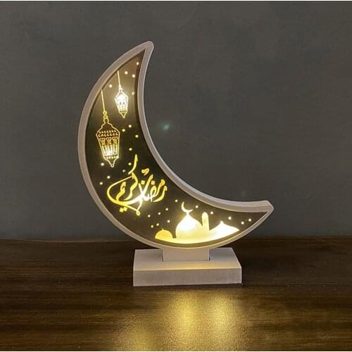 Eid Mubarak Decoration Home Crescent LED Light Perfect Ornament For Ramadan Muslim Event Party Decoration Eid Mubarak Party