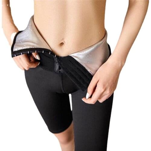 Womens Silver ion coating Thermo Pants Sweat Sauna Suits Body Shapers Woman Waist Trainer Slimming Shorts Girls Fitness Leggings