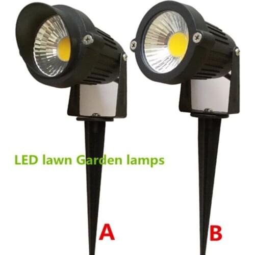 10pcs AC/ DC12V 220V 110V 5W COB LED Lawn Lamps Light IP65 Waterproof Landscape Outdoor Lights Garden Path Pond Light