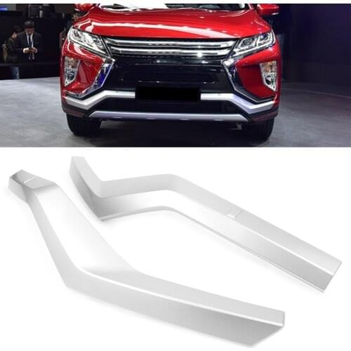 2pcs Chrome Auto Front Fog Light Lamp Cover Decorative Trim For Mitsubishi Eclipse Cross 2018 ABS Plastic Car Accessories