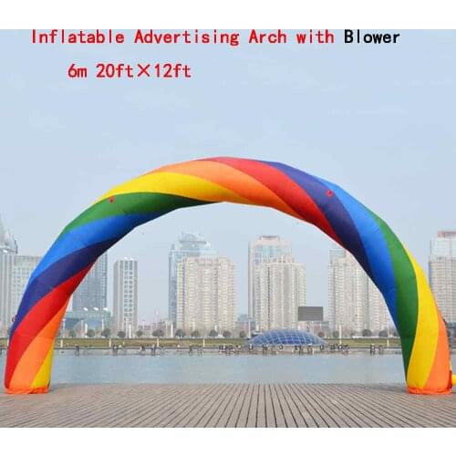 20ft*10ft D=6M/20ft inflatable Rainbow arch Advertising with blower 220v