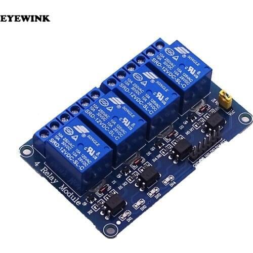 10pcs 5V 12v 4 Channel Relay Module 4-channel Relay Control Board With Optocoupler Relay Output 4 Way Relay Module for Arduino