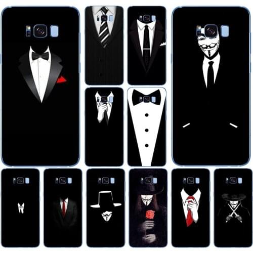 96DD Dark Suit Mystery Man Soft Silicone Cover Case for Samsung Galaxy S6 S7 edge S8 S9 S10 plus A70 A50 case
