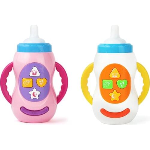 Milk Bottle Baby Phone LED Flashing Simulation Baby Bottle With Sound and Light Child Musical Feeding Bottle Educational Toy Kid