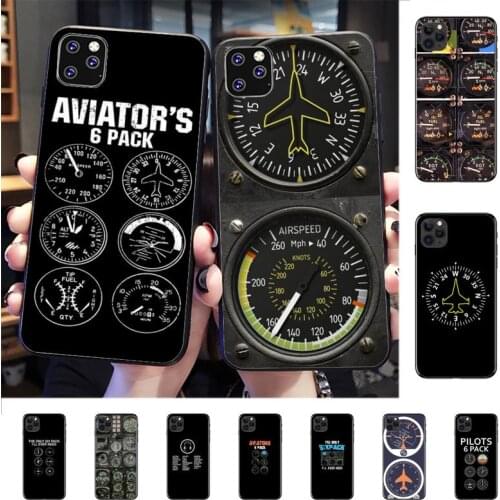 Aviation Aeroplane Helicopter cockpit Instrument Phone Case for iPhone 8 7 6 6S Plus X 5S SE 2020 XR 11 12 mini pro XS MAX
