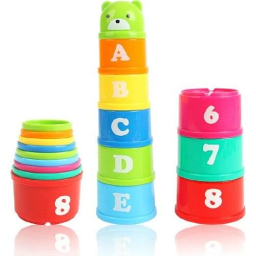 Baby Digital letter stacking puzzle Funny Game Plastic cup infant Early education Toy