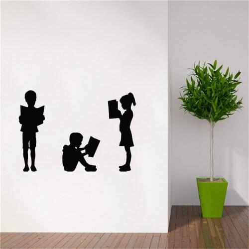 Kids Read Bookshop Wall Stickers Decal For Childrens Library Reading Room Books Classroom Interior Decor Vinyl Art Mural ov560