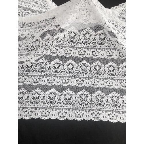 Geometric Patterns Nigerian Lace Fabric 2021 High Quality Lace Water Soluble Embroidered Fashion White Lace Fabric 5 Yards