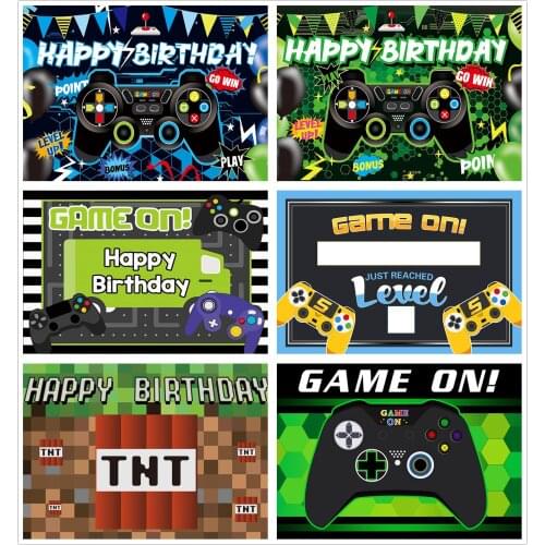 Game ON Boys Birthday Party Baby Shower Decor Banner Photography Backdrop Kids Child Studio Customized Photo Background Props