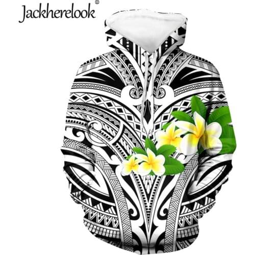 Jackherelook Polynesian Tribal Tattoo Hawaiian Hibiscus Pattern Long Sleeve Woman Hoodie Harajuku Streetwear Tracksuits Jackets