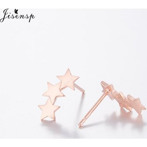 Jisensp 30pcs/lot Women Fashion Jewelry Dapper Triple-Star Stud Earrings Female Charming Jewelry Ear Stud Wholesale E027