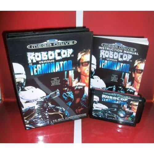 RoboCop Versus Terminator EU Cover with Box and Manual For Sega Megadrive Genesis Video Game Console 16 bit MD card