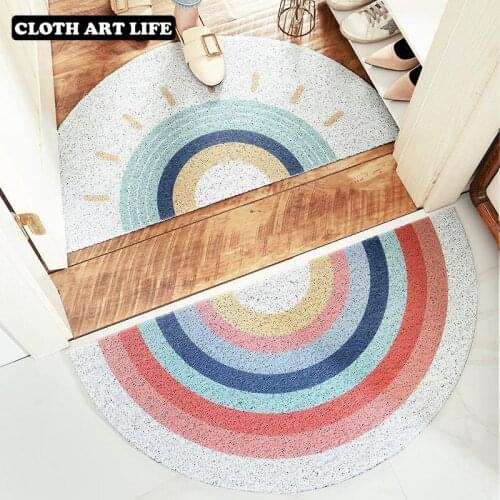 Cartoon Rainbow Door Entrance Welcome Mat Hallway Bath Nonslip Rug Dust Removal Carpet Wire Loop Footpad Doormat