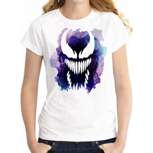 New Womens T-shirt Venom Watercolor Artsy Splash Color Printed Girls short sleeve tshirt Harajuku Streetwear tees tops