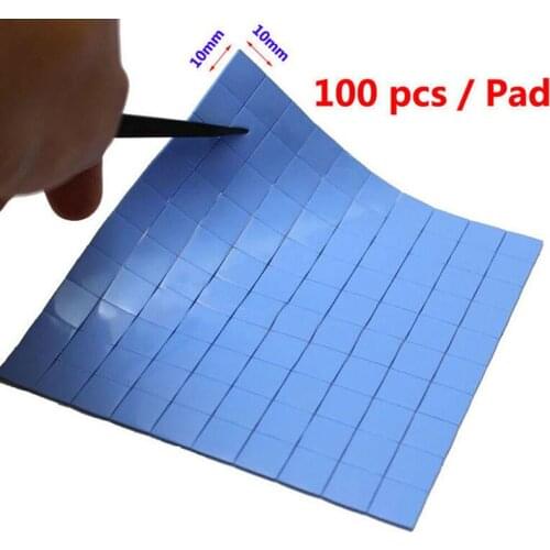 New Blue 100mmx100mmx1mm GPU CPU Heatsink Cooling Thermal Conductive Silicone Pad