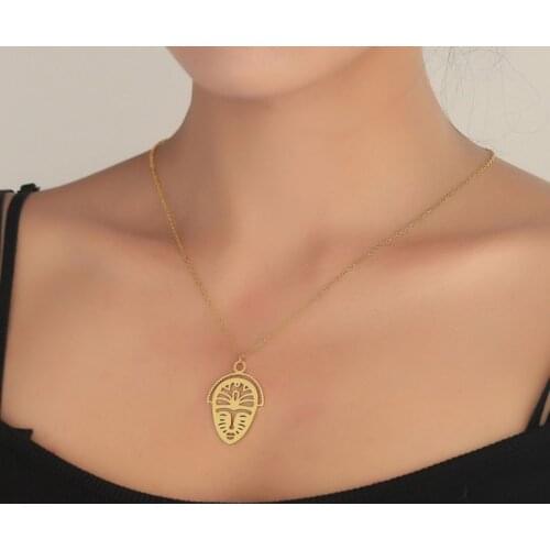 Hip Hop Necklace Pendant Indian Style Necklace Tribal Mask Personality Choker Jewelry Unisex Gifts