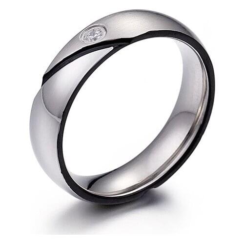 Japan & Korean Style black gold color couple wedding rings for men and women Lovers Alliance stainless steel ring marriage