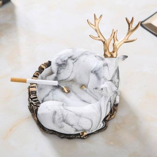 European Deer Ashtray Storage Box Elk with Lid Decoration Creative Living Room Desktop Decoration Home Decoration Accessories