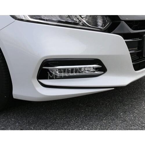 Front Fog Light Strips For Honda Accord 2018 2019 10 Generation Chrome Lamp Cover Accessories