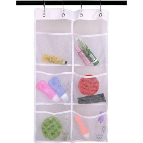 Hanging Storage Bag 6 Grids Organizer Net Holder Portable Reusable for Bathroom Makeup Toiletries Mesh breathable H99F