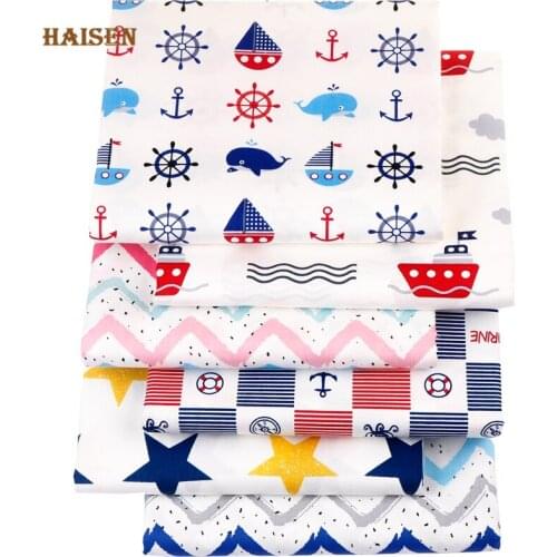 Navy Series Cloth,Printed Twill Cotton Fabric,Calico By Meter,DIY Sewing Quilting Material For Baby&Childrens Clothes,Bedcloth