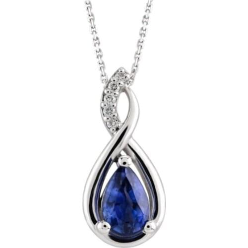 Silver Water Drop Diamond Model Sapphire Zircon Stone Necklace opportunity Product Quality 2021 Design REWQ507