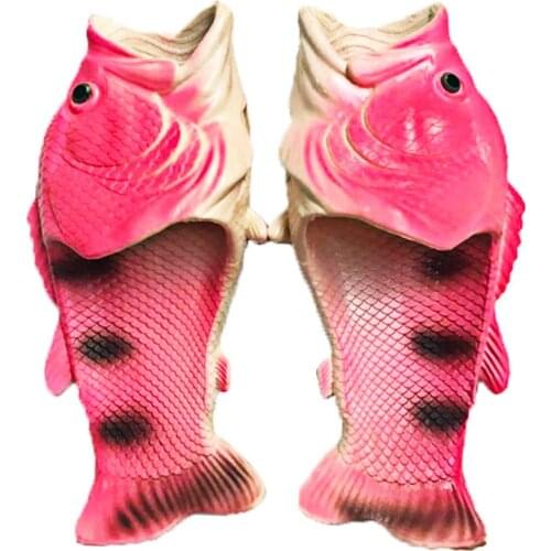Funny Fish Slippers Family PVC Slippers Women Light Lagre Size 24-46 Girls Beach Slippers Unisex Cheap Shoes Women 2021 HY006